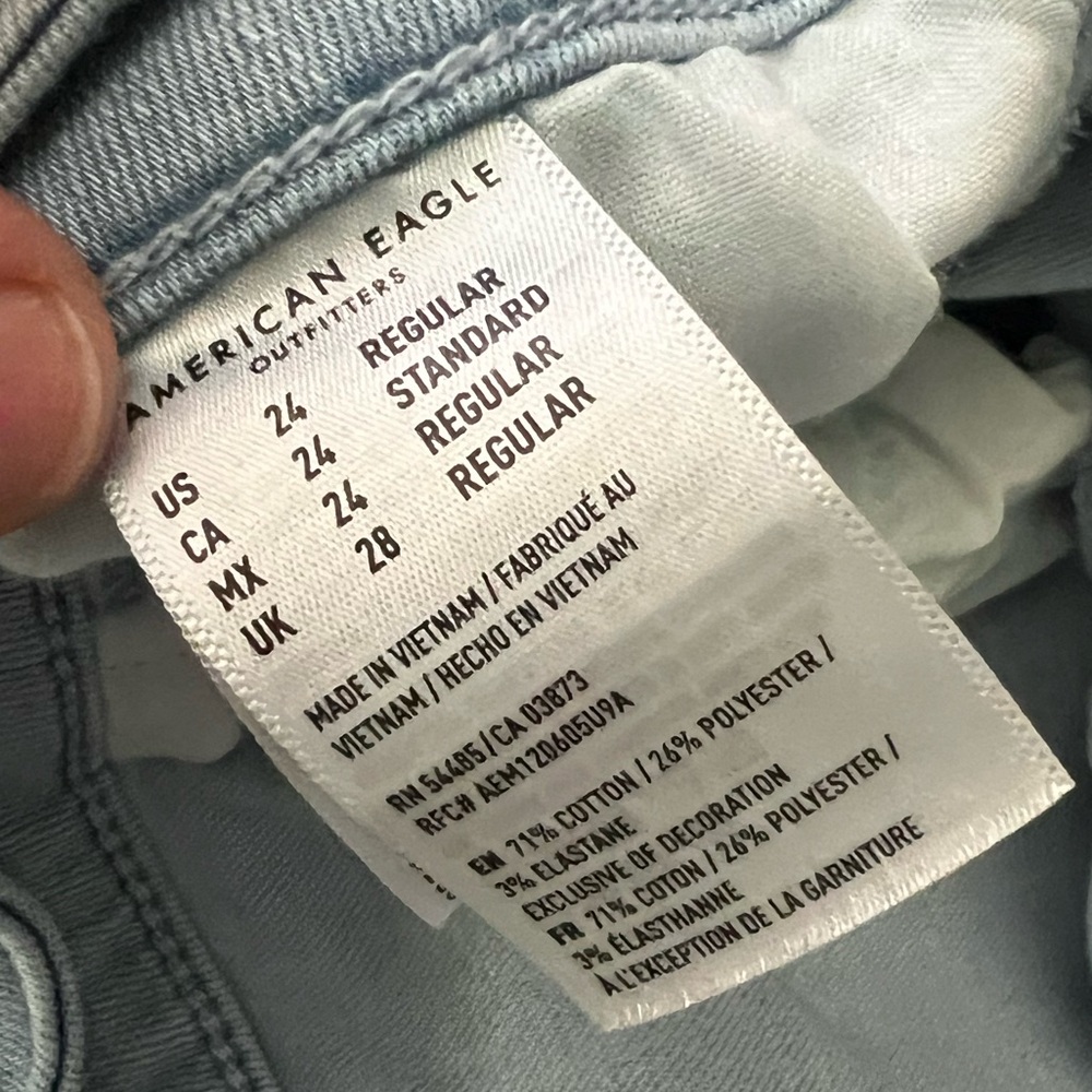 American Eagle stretch jeans, light blue plus size 24